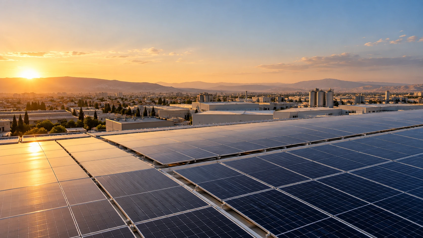KFP solar energy system installed on an industrial rooftop in Syria